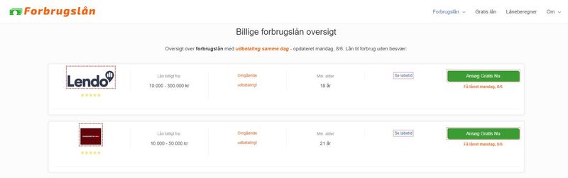 Forbrugslån på Forbrugslån-billige.dk